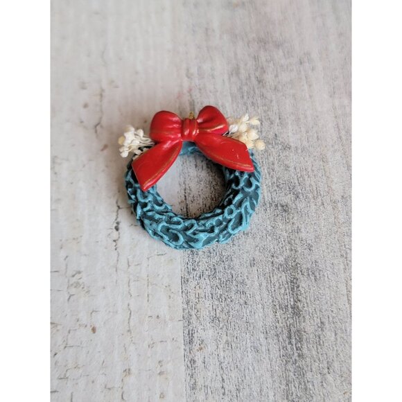 Hallmark miniature wreath holly Soldier ornament Xmas set - Picture 3 of 7